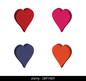 isometric heart icon illustrated in vector on white background Stock Vector