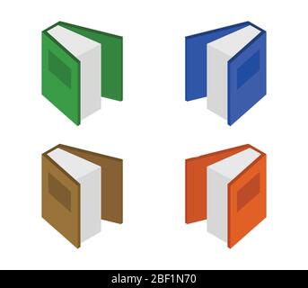 isometric book icon illustrated in vector on white background Stock Vector