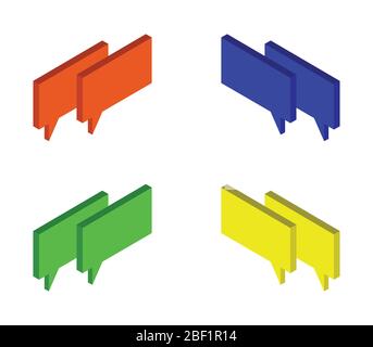 isometric dialog cloud icon illustrated in vector on white background Stock Vector