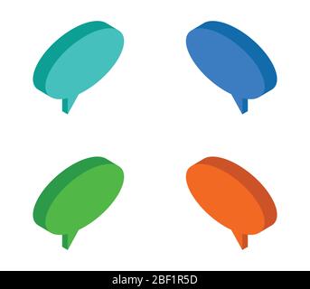isometric dialog cloud icon illustrated in vector on white background Stock Vector