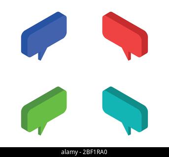 isometric dialog cloud icon illustrated in vector on white background Stock Vector
