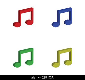 musical note icon illustrated in vector on white background Stock ...
