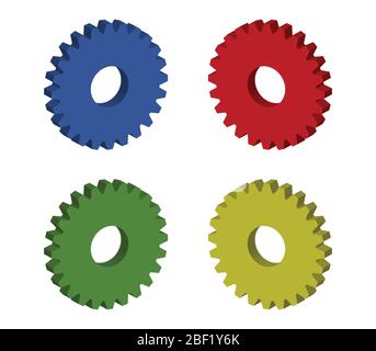 isometric gear icon illustrated in vector on white background Stock Vector