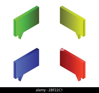 isometric dialog cloud icon illustrated in vector on white background Stock Vector