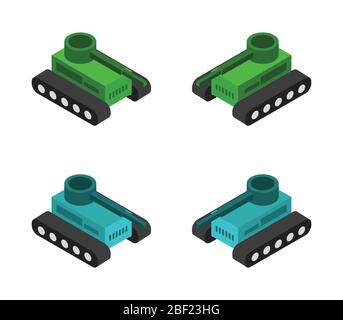 isometric tank icon illustrated in vector on white background Stock Vector