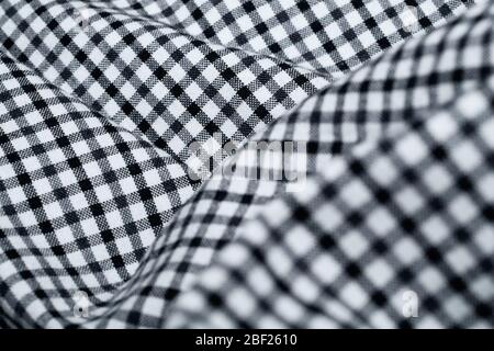 Squared pattern. black and white checkered fabric. geometric background Stock Photo