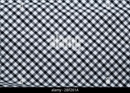 Squared pattern. black and white checkered fabric. geometric background Stock Photo