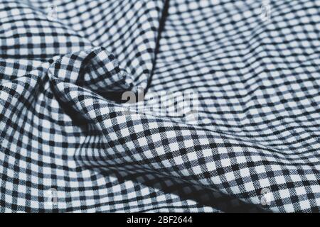 Squared pattern. black and white checkered fabric. geometric background Stock Photo
