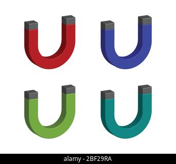magnet icon illustrated in vector on white background Stock Vector