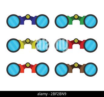 binoculars icon illustrated in vector on white background Stock Vector