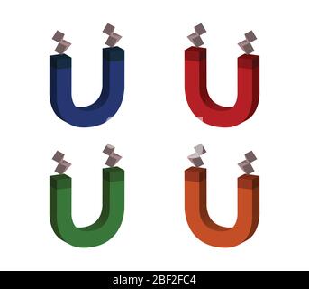 magnet icon illustrated in vector on white background Stock Vector