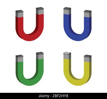 magnet icon illustrated in vector on white background Stock Vector
