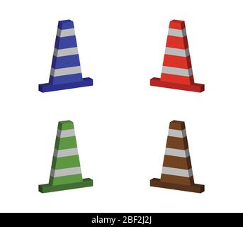 traffic cone icon illustrated in vector on white background Stock Vector