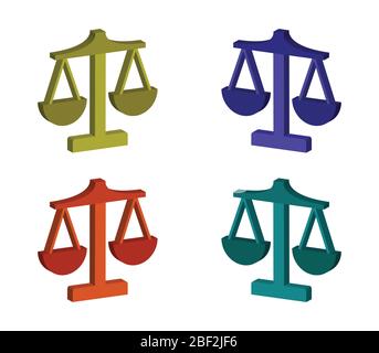 Libra icon illustrated in vector on white background Stock Vector