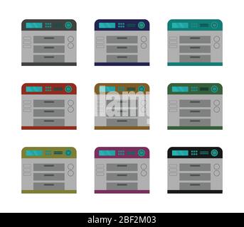 printer icon illustrated in vector on white background Stock Vector