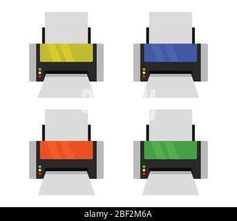 printer icon illustrated in vector on white background Stock Vector
