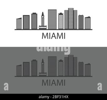 Miami icon illustrated in vector on white background Stock Vector