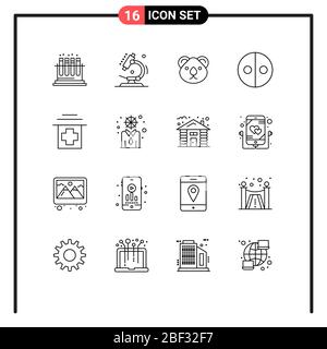 16 Thematic Vector Outlines and Editable Symbols of healthcare, symbolism, animal, sign, sydney Editable Vector Design Elements Stock Vector