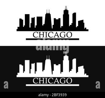 Chicago icon illustrated in vector on white background Stock Vector