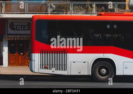 SANTIAGO, CHILE - JANUARY 2020: A Transantiago / RED Movilidad bus in Providencia Stock Photo