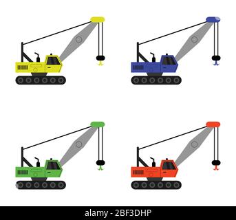 crane icon illustrated in vector on white background Stock Vector