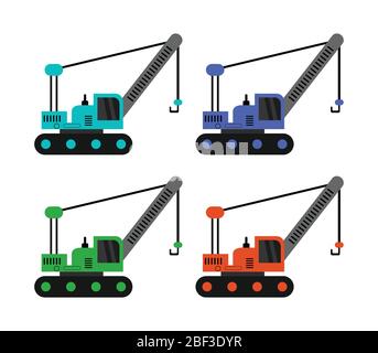 crane icon illustrated in vector on white background Stock Vector