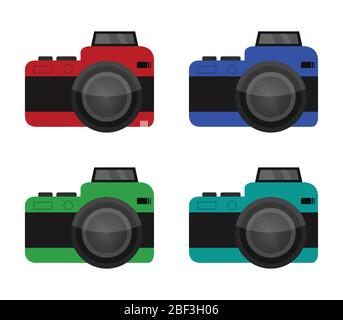 camera icon illustrated in vector on white background Stock Vector