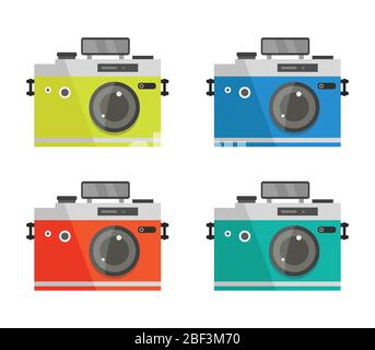 camera icon illustrated in vector on white background Stock Vector