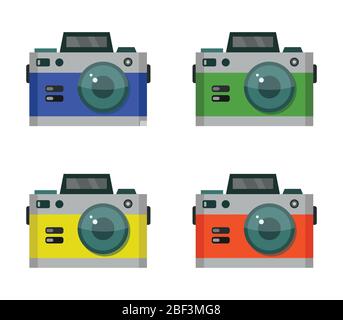camera icon illustrated in vector on white background Stock Vector