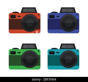 camera icon illustrated in vector on white background Stock Vector
