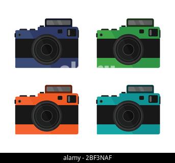 camera icon illustrated in vector on white background Stock Vector
