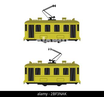 tram icon illustrated in vector on white background Stock Vector