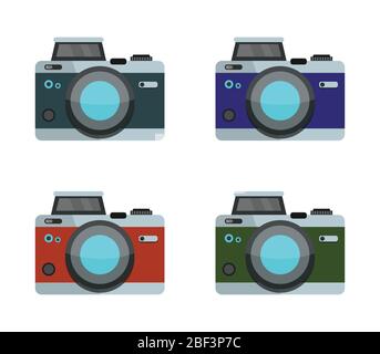 camera icon illustrated in vector on white background Stock Vector