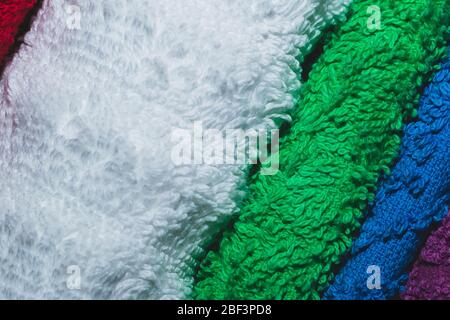 Different colorful towels close up Stock Photo