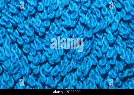 Blue textile background. bath towel close up. fabric texture Stock Photo