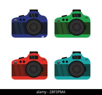 camera icon illustrated in vector on white background Stock Vector