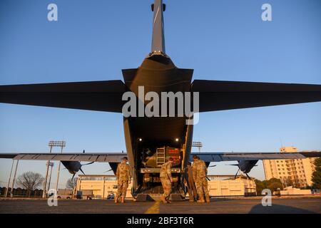 U.S. Air Force Airmen with the 35th Maintenance Squadron inspect a