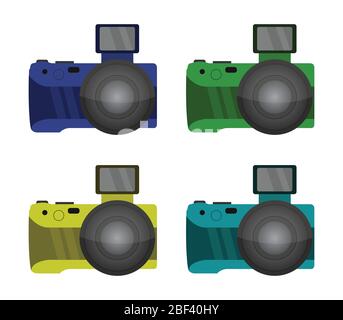 camera icon illustrated in vector on white background Stock Vector