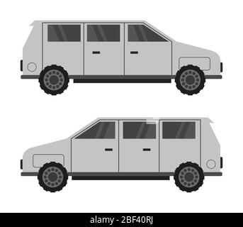 minivan icon illustrated in vector on white background Stock Vector