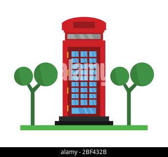 telephone booth icon illustrated in vector on white background Stock Vector