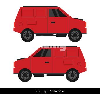 fire van icon illustrated in vector on white background Stock Vector