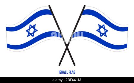 Israel Flag Waving Vector Illustration on White Background. Israel National Flag. Stock Photo