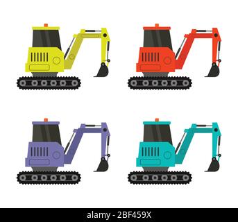 mini excavator icon illustrated in vector on white background Stock Vector
