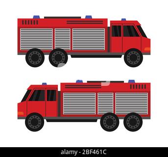 fire truck icon illustrated in vector on white background Stock Vector