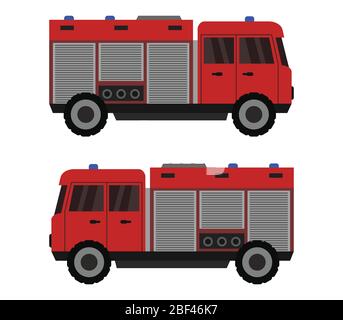 fire truck icon illustrated in vector on white background Stock Vector
