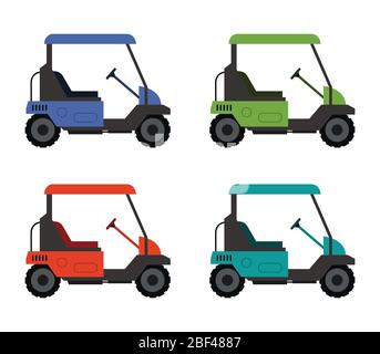 golf car icon illustrated in vector on white background Stock Vector