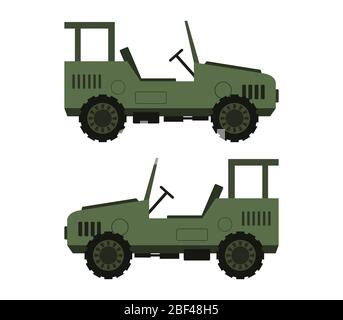 military jeep icon illustrated in vector on white background Stock Vector