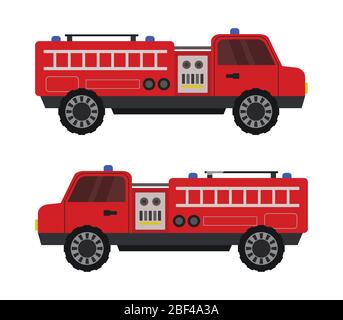 toy fire truck icon illustrated in vector on white background Stock Vector