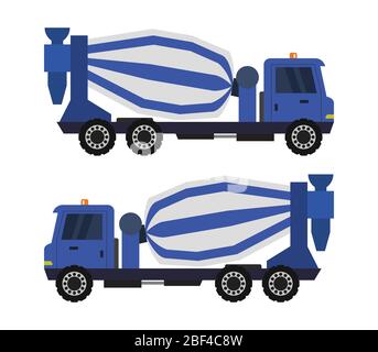 concrete mixer icon illustrated in vector on white background Stock Vector