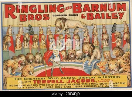 Ringling Bros and Barnum Bailey Combined Shows The Greatest Wild Animal Display in History. Stock Photo